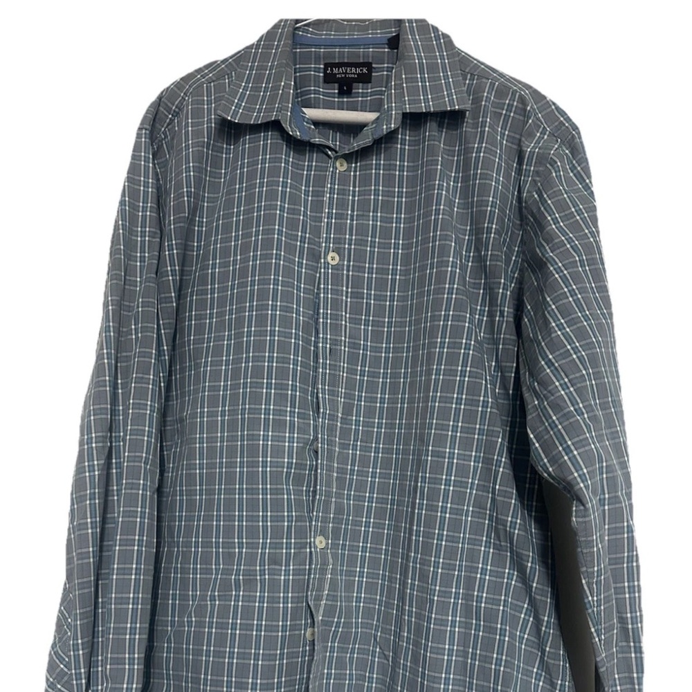 Pre-Owner J. Maverick New York Shirt Mens Check w/Buttons Size Large